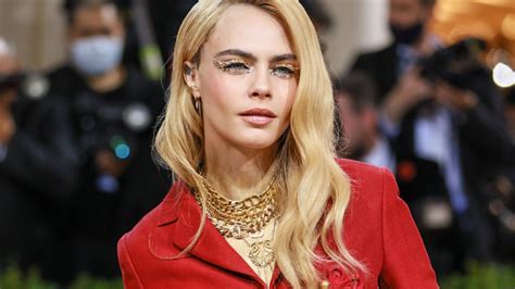 cara delevingne topless|Cara Delevingne attended the Met Gala topless and painted in gold